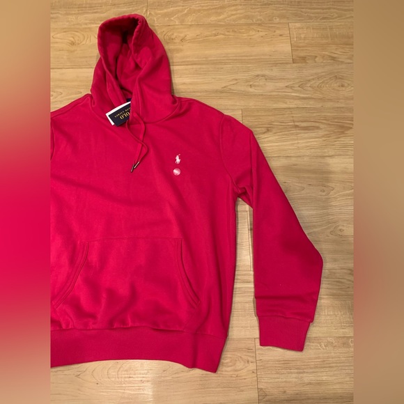 Polo Ralph Lauren Men’s Signature Pony Fleece Pullover Hoodie Pink NWT L - XL - Picture 2 of 4
